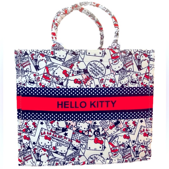 NWOT Hello Kitty CD Style Large Tote Bag - Picture 1 of 6